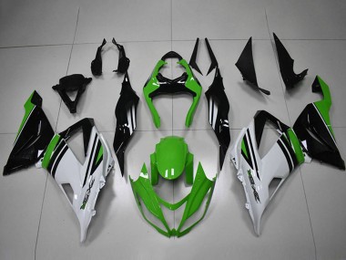 Carenados Moto Kawasaki ZX6R 2013-2018 - Verde Blanco Negro Raya Asequibles