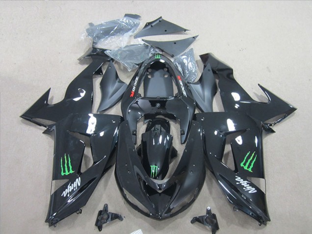 Carenados Moto Kawasaki ZX6R 2007-2008 - Negro Ninja Verde Monstruo Asequibles