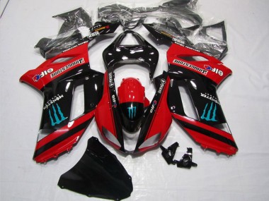 Carenados Moto Kawasaki ZX6R 2007-2008 - Rojo Negro Monstruo Asequibles