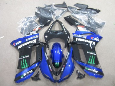 Carenados Moto Kawasaki ZX6R 2007-2008 - Negro Azul Verde Monstruo Asequibles