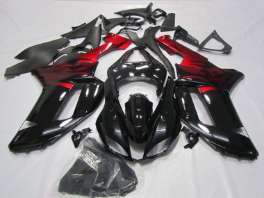 Carenados Moto Kawasaki ZX6R 2007-2008 - Negro Rojo Asequibles