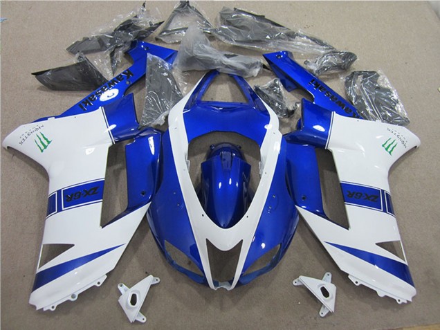 Carenados Moto Kawasaki ZX6R 2007-2008 - Azul Blanco Monstruo Asequibles