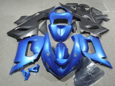 Kits Carenado Moto Kawasaki ZX6R 2005-2006 - Azul Negro Mate Asequibles