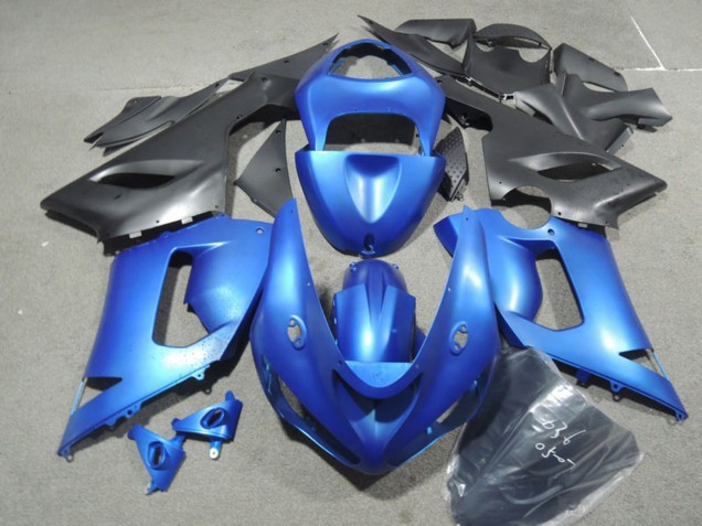 Kits Carenado Moto Kawasaki ZX6R 2005-2006 - Azul Negro Mate Asequibles
