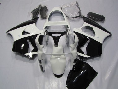 Carenados Moto Kawasaki ZX6R 2000-2002 - Blanco Negro Brillante Asequibles
