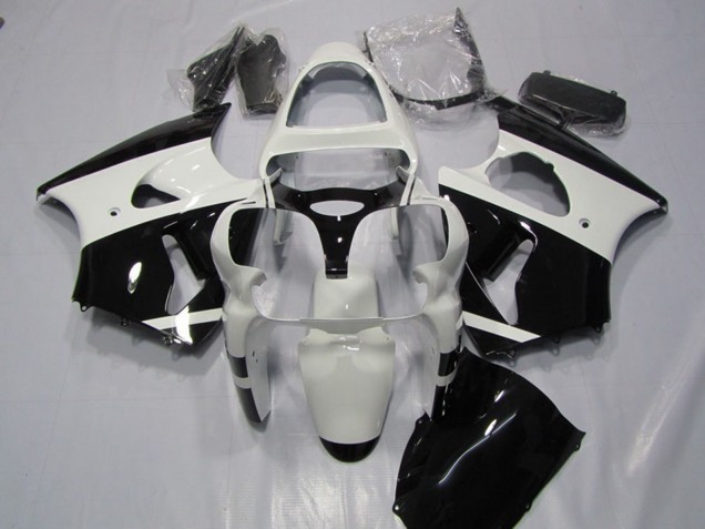 Carenados Moto Kawasaki ZX6R 2000-2002 - Blanco Negro Brillante Asequibles