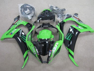 Carenados Moto Kawasaki ZX10R 2011-2015 - Verde Negro Brillante Verde Elf Touch4 Monstruo Asequibles