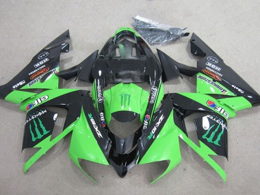 Carenados Moto Kawasaki ZX10R 2004-2005 - Negro Verde Monstruo Asequibles