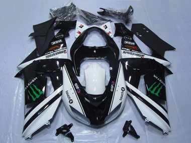 Carenados Moto Kawasaki ZX10R 2006-2007 - Blanco Negro Brillante Verde Elf Touch4 Monstruo Asequibles