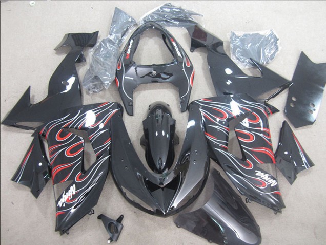Carenados Moto Kawasaki ZX10R 2006-2007 - Negro Brillante Rojo Blanco Llama Asequibles