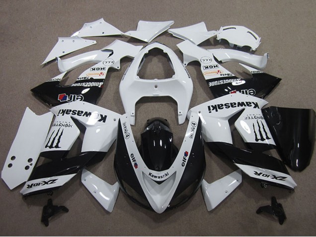 Carenados Moto Kawasaki ZX10R 2006-2007 - Blanco Negro Brillante Elf Touch4 Monstruo Energy Asequibles