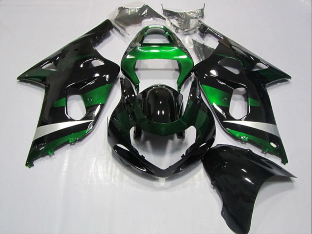 Carenados Moto Suzuki GSXR 600 2001-2003 - Negro Brillante Verde Asequibles