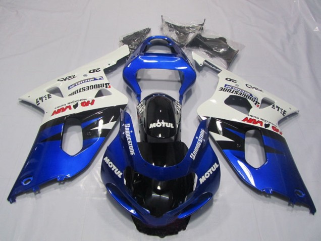 Carenados Moto Suzuki GSXR 600 2001-2003 - Blanco Azul Negro Brillante Motul Asequibles