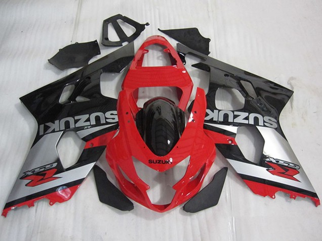 Carenados Moto Suzuki GSXR 600 2004-2005 - Rojo Plata Negro Brillante Asequibles