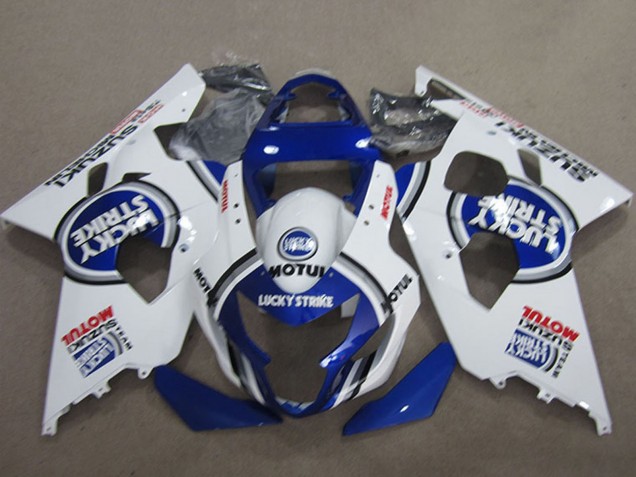 Carenados Moto Suzuki GSXR 600 2004-2005 - Blanco Azul Lucky Strike Motul Asequibles