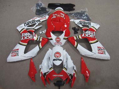 Carenados Moto Suzuki GSXR 600 2006-2007 - Blanco Rojo Lucky Strike Motul Asequibles