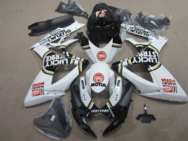 Carenados Moto Suzuki GSXR 600 2006-2007 - Blanco Negro Rojo Lucky Strike Motul Asequibles
