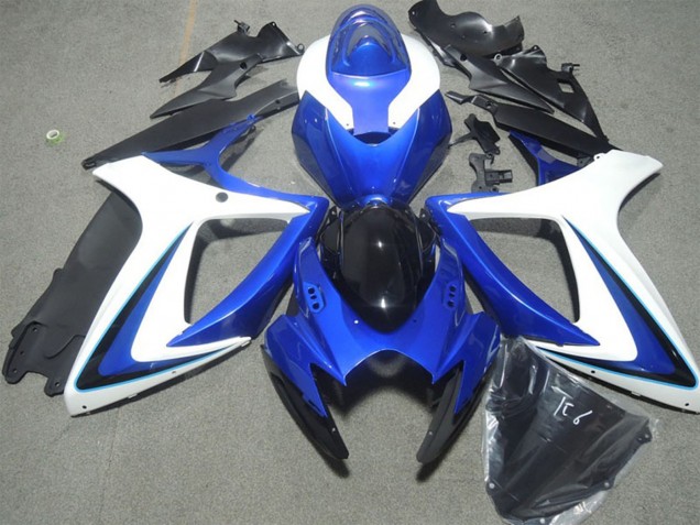 Carenados Moto Suzuki GSXR 600 2006-2007 - Blanco Azul Negro Brillante Asequibles