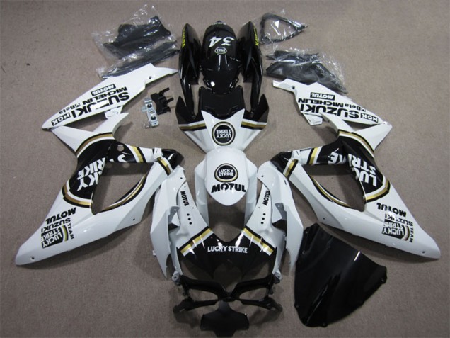 Carenados Moto Suzuki GSXR 600 2008-2010 - Blanco Negro Motul Lucky Strike Asequibles