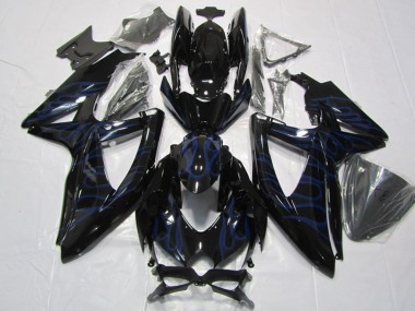Carenados Moto Suzuki GSXR 600 2008-2010 - Negro Brillante Azul Llama Asequibles