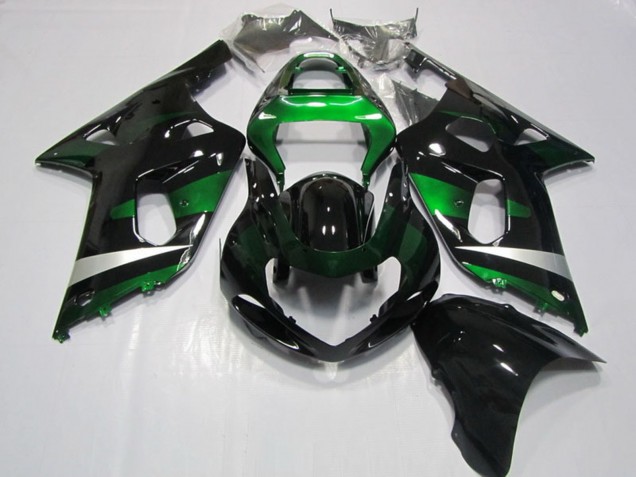Carenados Moto Suzuki GSXR 750 2001-2003 - Negro Brillante Verde Plata Asequibles