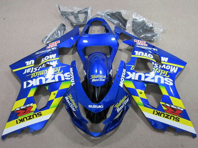 Carenados Moto Suzuki GSXR 750 2004-2005 - Azul Neon Amarillo Telefumica MoviStar Motul Asequibles