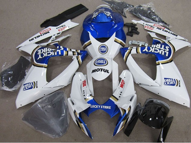 Carenados Moto Suzuki GSXR 750 2006-2007 - Blanco Azul Michelin Motul Lucky Strike Asequibles