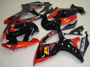 Carenado Moto Suzuki GSXR 750 2006-2007 - Naranja Negro Brillante Asequibles