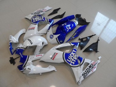 Carenados Moto Suzuki GSXR 750 2006-2007 - Blanco Azul Lucky Strike Motul 34 Asequibles