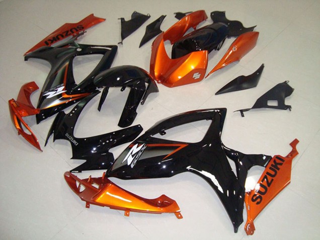 Carenados Moto Suzuki GSXR 750 2006-2007 - Naranja Negro Brillante Asequibles