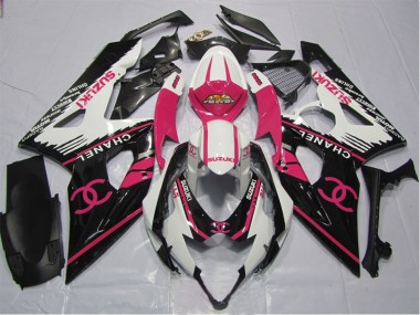 Carenados Moto Suzuki GSXR 1000 2005-2006 - Blanco Rosa Negro Chanel Asequibles