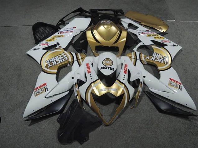 Carenados Moto Suzuki GSXR 1000 2005-2006 - Blanco Oro Lucky Strike Motul Asequibles