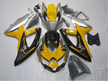 Kits Carenado Moto Suzuki GSXR 1000 2007-2008 - Amarillo Plata Negro Asequibles