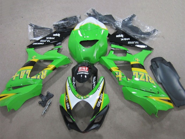 Carenados Moto Suzuki GSXR 1000 2007-2008 - Verde Blanco Amarillo Negro Rizla Q8 Oils Asequibles