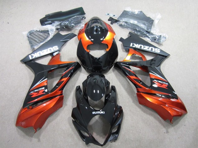 Carenado Moto Suzuki GSXR 1000 2007-2008 - Negro Brillante Naranja Asequibles
