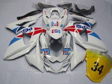 Carenados Moto Suzuki GSXR 1000 2009-2016 - Blanco Azul Rojo Pepsi 34 Asequibles