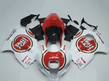 Carenados Moto Suzuki GSXR 1300 Hayabusa 1996-2007 - Blanco Rojo Lucky Strike Motul Asequibles