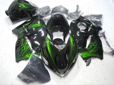 Carenados Moto Suzuki GSXR 1300 Hayabusa 1996-2007 - Negro Brillante Verde Asequibles