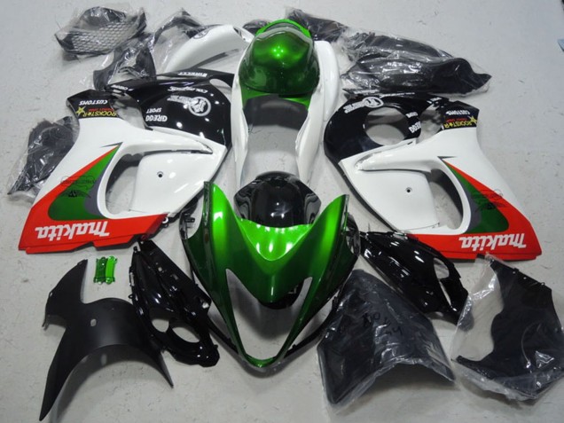 Carenados Moto Suzuki GSXR 1300 Hayabusa 2008-2020 - Blanco Verde Rojo Makita Asequibles