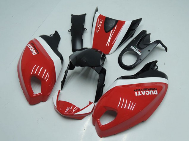 Carenados Moto Ducati Monster 696 2008-2012 - Blanco Rojo Negro Brillante Asequibles