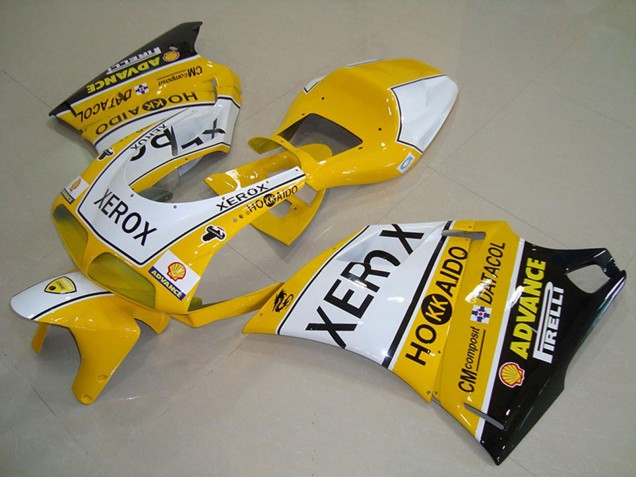 Carenados Moto Ducati 748 916 996 996S 1993-2005 - Blanco Amarillo Negro Brillante Xerox Asequibles