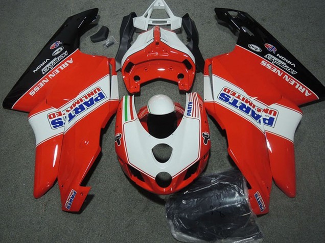 Carenados Moto Ducati 749 999 2003-2004 - Blanco Rojo Negro Brillante Parts Unlimited Asequibles