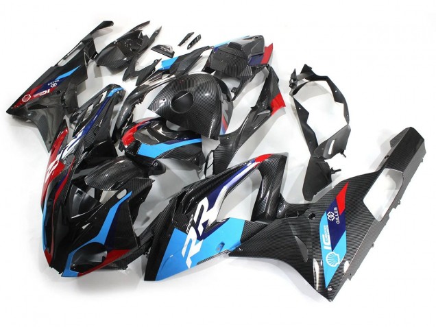 Carenados Moto BMW S1000RR 2015-2016 - Azul Rojo FibraCarbono Asequibles