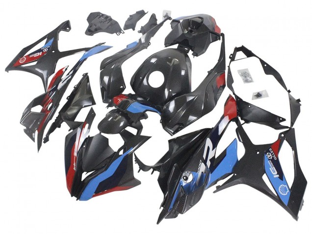 Carenados Moto BMW S1000RR 2023-2024 - Azul Rojo FibraCarbono Asequibles