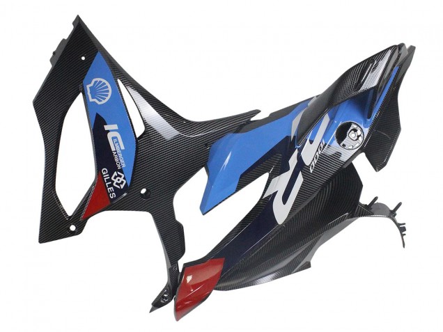 Carenados Moto BMW S1000RR 2023-2024 - Azul Rojo FibraCarbono Asequibles