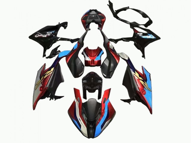 Carenado Moto BMW S1000RR 2019-2022 - Negro Azul Rojo Oro EstiloCarrera Asequibles