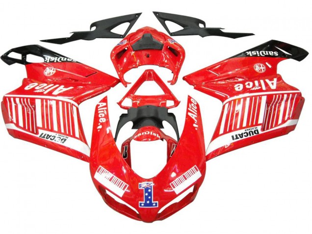 Carenados Moto Ducati 1098 2007-2014 - Blanco Rojo Negro Brillante Alice 1 Asequibles