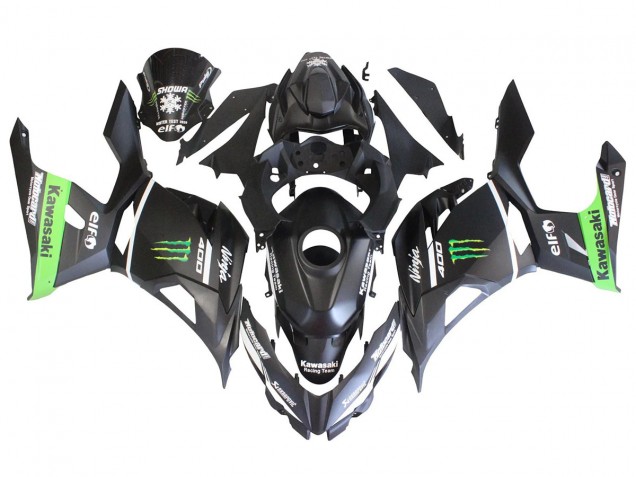 Carenados Moto Kawasaki EX400 2018-2024 - Negro Mate Verde Monstruo Showr Nieve Asequibles