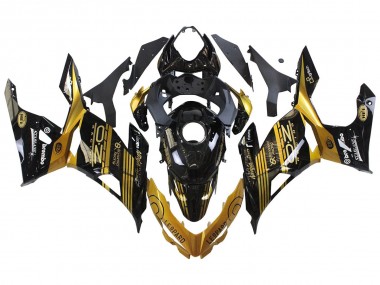 Carenados Moto Kawasaki EX400 2018-2024 - Oro Negro Brillante Asequibles