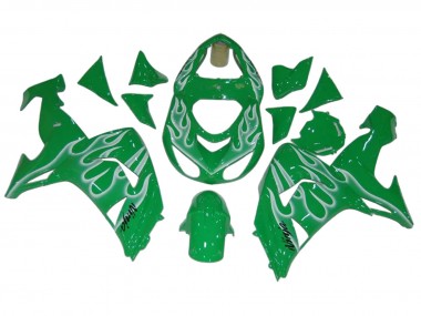 Carenados Moto Kawasaki ZX10R 2006-2007 - Verde Blanco Llama Asequibles